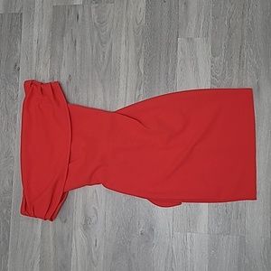 Fashion Nova Red Off Shoulder Slim Fit Dress